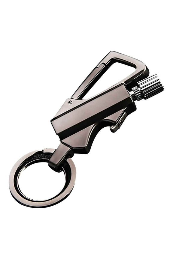 BiFandian Multifunctional Keychain Lighter, Reusable Match Lighter with Key Ring, Metal Keychain Lighter Hanging Decoration for Home Camping Travel, Unique Gift for Men and Father