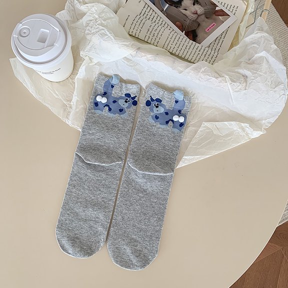 BiFandian Novelty Dog Socks, Fun Socks with Ball Design for Casual Wear, Cute Mid-Calf Socks for Everyday Outfit, Comfortable Footwear, Gift Idea