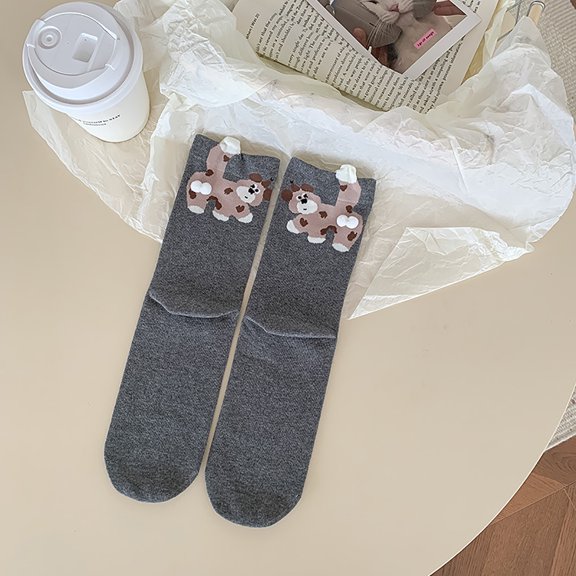 BiFandian Novelty Dog Socks, Fun Socks with Ball Design for Casual Wear, Cute Mid-Calf Socks for Everyday Outfit, Comfortable Footwear, Gift Idea