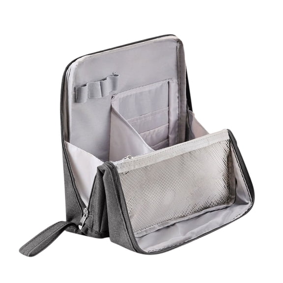 BiFandian Portable Vertical Make-Up Bag, Waterproof Cosmetics Storage Bag Multi Compartment Sorting & Finishing, Multi Purpose Large Capacity Cosmetics Tote for Travel