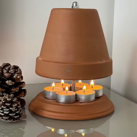 BiFandian Red Terracotta Hand Warmer, Interior Stove Design Decorative Warmer, Cozy Hand Heating Ornament for Home, Ambiance, Comfort