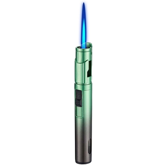 BiFandian Refillable Windproof Butane Torch Lighter, Long Pen Lighter with Safety Lock for Candle Lighting, Adjustable Jet Flame Kitchen Utility Gadget, Ideal Gift for Men Dad Father's Day