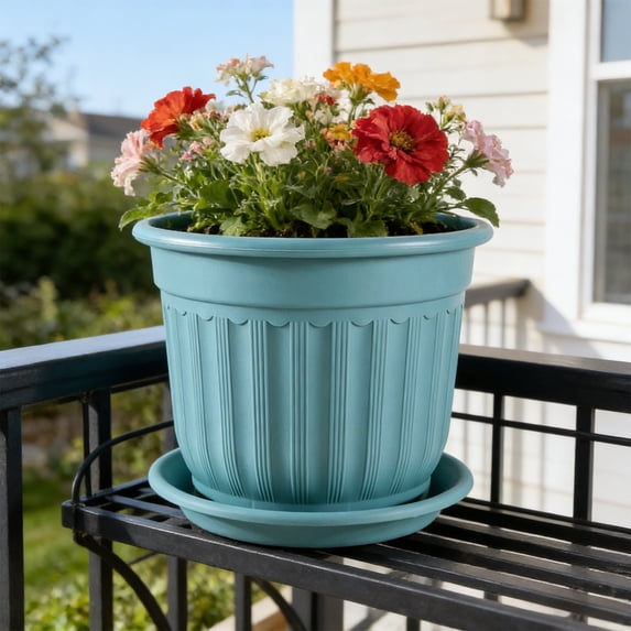 BiFandian Retro Style Faux Ceramic Planter, Breathable Rhizome Control Flower Pot, Decorative Plant Container for Greenery Home Decor and Indoor Gardening
