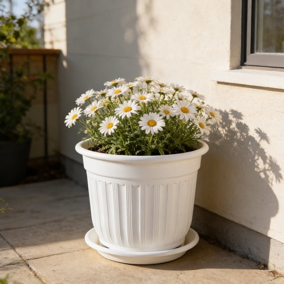 BiFandian Retro Style Faux Ceramic Planter, Breathable Rhizome Control Flower Pot, Decorative Plant Container for Greenery Home Decor and Indoor Gardening
