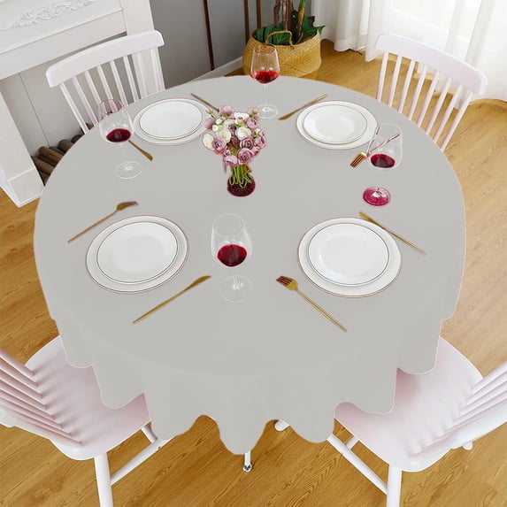 BiFandian Round 60 Inches Tablecloth, Waterproof & Wrinkle Free Heavy Duty Table Covers, Washable Polyester Table Cloths for Party, Banquet, Dining
