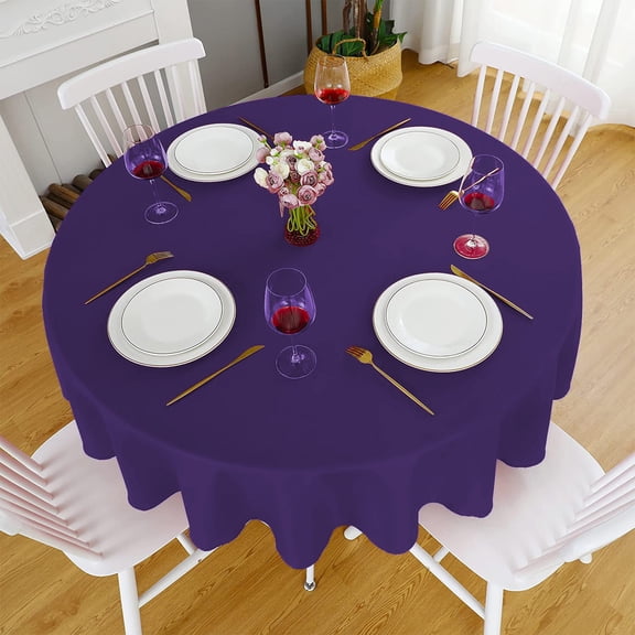 BiFandian Round 60 Inches Tablecloth, Waterproof & Wrinkle Free Heavy Duty Table Covers, Washable Polyester Table Cloths for Party, Banquet, Dining