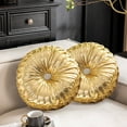 thumbnail image 1 of BiFandian Round Throw Pillows, Pumpkin Pleated Throw Pillows, Shiny Fabric Decorative Pillows, Ideal for Halloween Thanksgiving Fall Decorations Indoor, 1 of 6