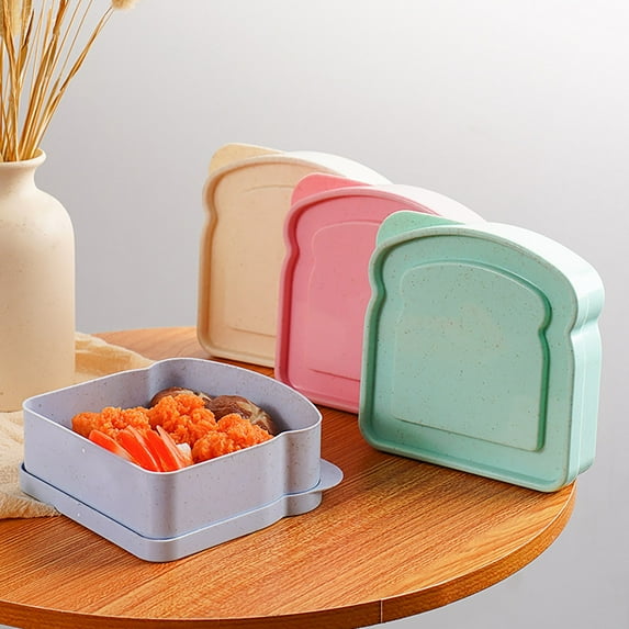 BiFandian Sandwich Containers with Lids, BPA-free Reusable Lunch Box Meal Box, Plastic Food Container for Bread Snack Meal, Dishwasher and Microwave Safe