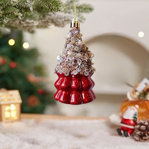 BiFandian Shaped Ball Christmas Ornaments, Unique Design Tree Decor, Window Display Hanging Pieces for Festive Season