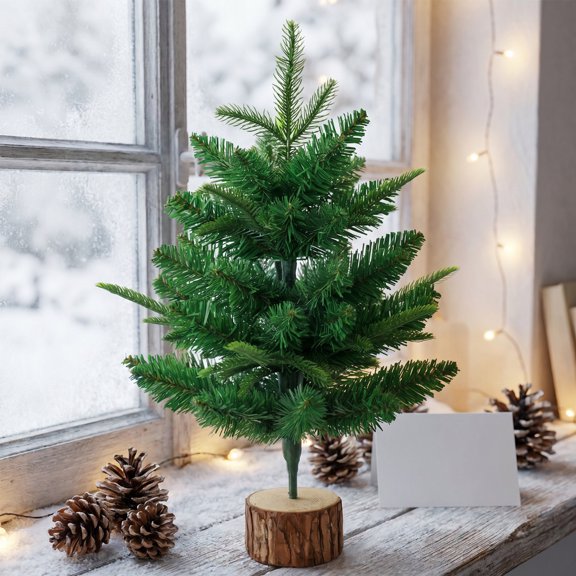 BiFandian Simulated Mini Desktop Christmas Tree, Linen Base Bare Tree for Tabletop Decoration, Festive Small Tree for Home, Office, Desk, Shelf Decor Indoor
