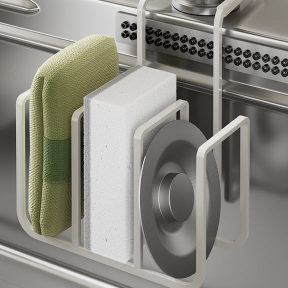 BiFandian Sponge Holder for Kitchen Sink, Hanging Caddy Dishwashing Supplies Organizer, Rustproof Sink Storage Rack Draining Rack for Sponge, Brush, Kitchen Accessories