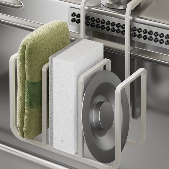 BiFandian Sponge Holder for Kitchen Sink, Hanging Caddy Dishwashing Supplies Organizer, Rustproof Sink Storage Rack Draining Rack for Sponge, Brush, Kitchen Accessories