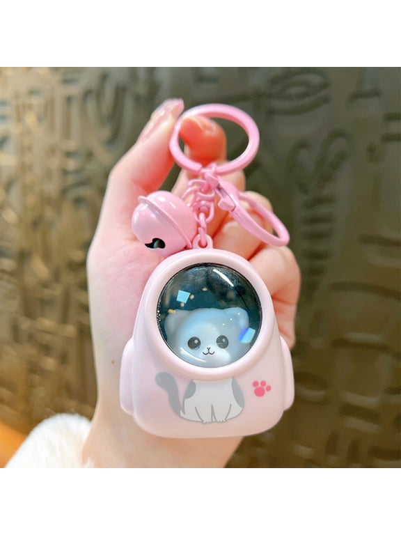 BiFandian Star Sky & Cat Keychain, Backpack Shaped Cute Animate Keychain, LED Light-up Pendant Hanging Decorations for Keys, Packbags, Car Rearview Mirror Accessories