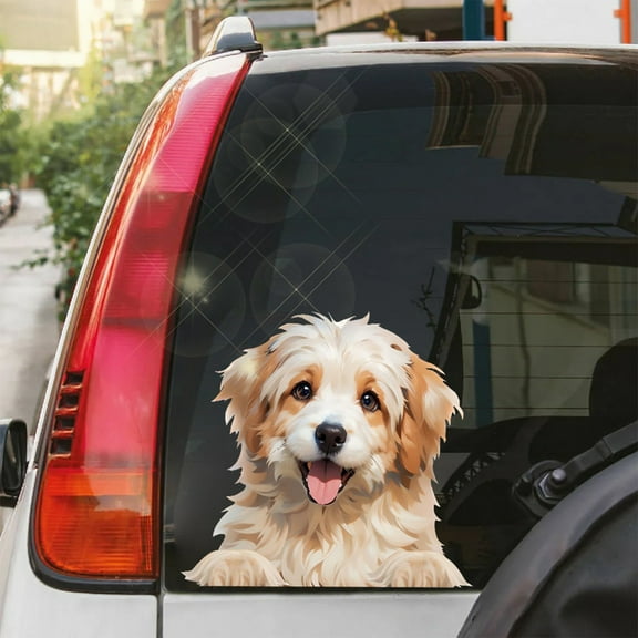 BiFandian Sunglasses Dog Auto Car Sticker, Waterproof Cute Puppy Car Decal, Funny Animal Vehicle Window Decor for Dog Lovers
