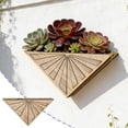 thumbnail image 1 of BiFandian Triangular Wooden Wall Mounted Plant Stand, Decorative Wooden Planter for Indoor Plants, Space Saving Hanging Flower Pot for Home Living Room Balcony and Interior Greenery Display, 1 of 6
