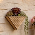 thumbnail image 1 of BiFandian Triangular Wooden Wall Mounted Plant Stand, Decorative Wooden Planter for Indoor Plants, Space Saving Hanging Flower Pot for Home Living Room Balcony and Interior Greenery Display, 1 of 6