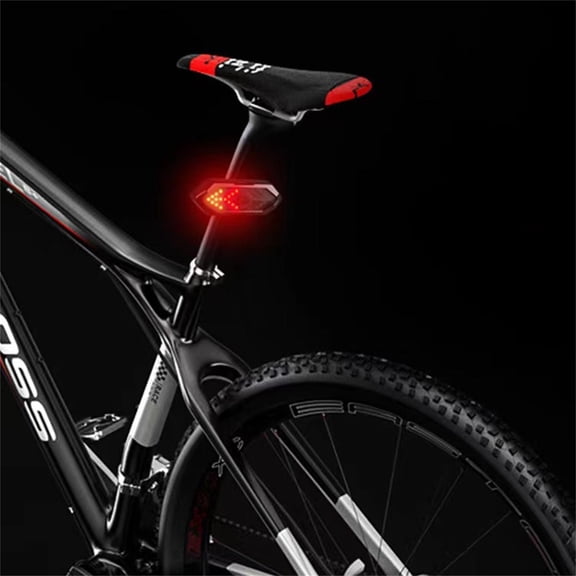 BiFandian USB Rechargeable Wireless Bike Turn Signal Light, Remote Control Smart Bike Tail Light with Turn Signal, Waterproof Bright LED Rear Bike Light for Night Riding