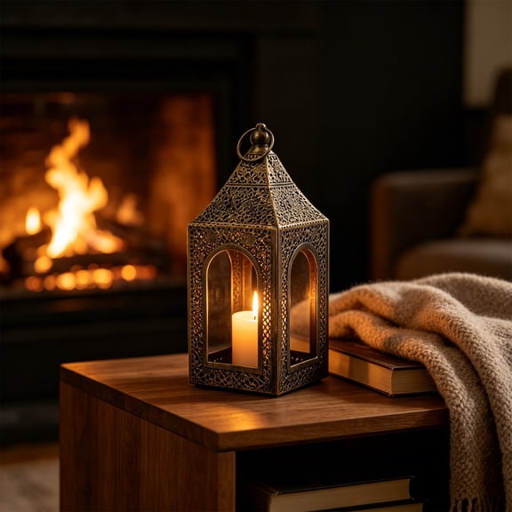 BiFandian Moroccan Vintage Metal Candle Holder, Hanging Tabletop Decorative Wind Light, Boho Lantern Lamps for Wedding, Patio, Garden, Ramadan Indoor Home Decorations