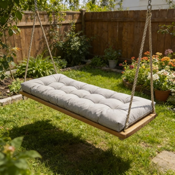 BiFandian Waterproof Porch Swing Cushion Pad, Replacement Outdoor Seat Cover with Soft Fill Comfort, Weather Resistant Bench Cushions for Patio Furniture Terrace Bench Lounger, 51.2"x19.7"