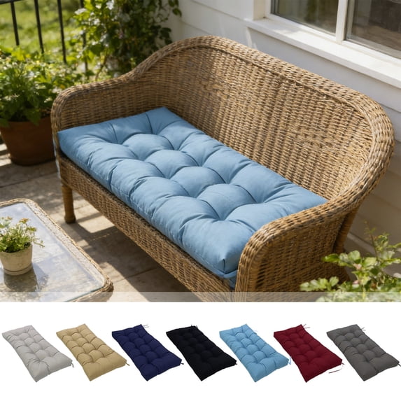 BiFandian Waterproof Porch Swing Cushion Pad, Replacement Outdoor Seat Cover with Soft Fill Comfort, Weather Resistant Bench Cushions for Patio Furniture Terrace Bench Lounger, 51.2"x19.7"