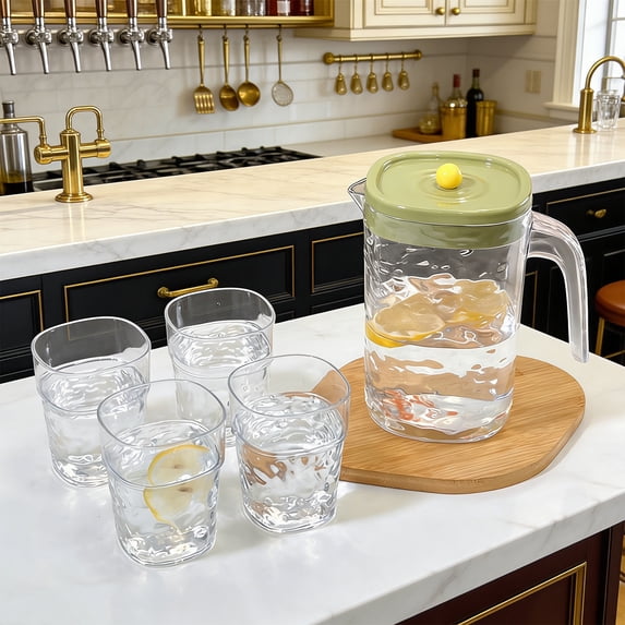 BiFandian Wavy Pattern Large Capacity Refrigerator Jug, Plastic ...