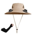 thumbnail image 1 of BiFandian Wide Brim Solar Fan Hat, Fishing Hat with 2 Solar Fan, Rechargeable Solar Powered Fan Hat, Outdoor Sun Hats for Men Women Summer Hat with Fan Built in, 1 of 5