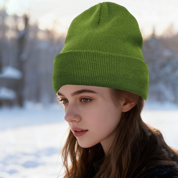 BiFandian Women's Knit Beanie Hat Fleece Lined, Solid Color Warm Knitted Hat for Women, Wool Winter Beanie Anti-Static