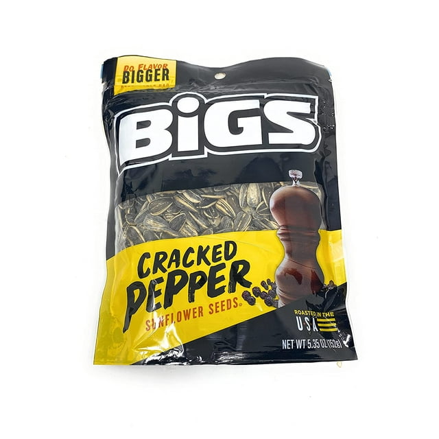 BIGS Cracked Pepper Sunflower Seeds, Keto Friendly Snack, Low Carb