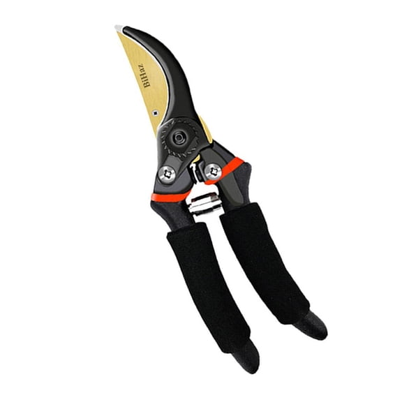 BiHaz Pruning scissors,5/8" Bypass Pruner Garden Tool with Steel Blade and Soft Grip Handle, Black