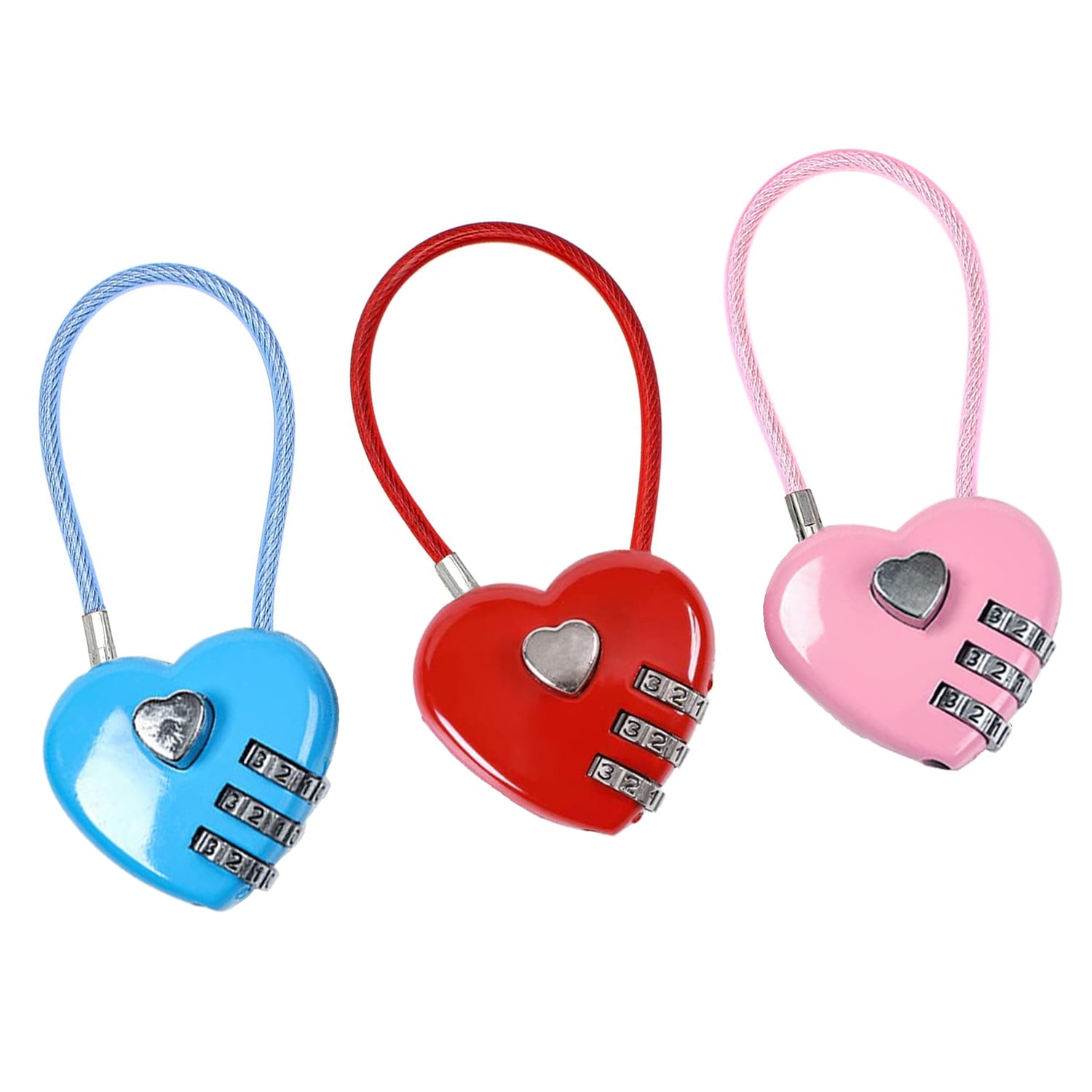 Warmtree Small Metal Heart Shaped Padlock Mini Lock with Key for Jewelry  Box Sto