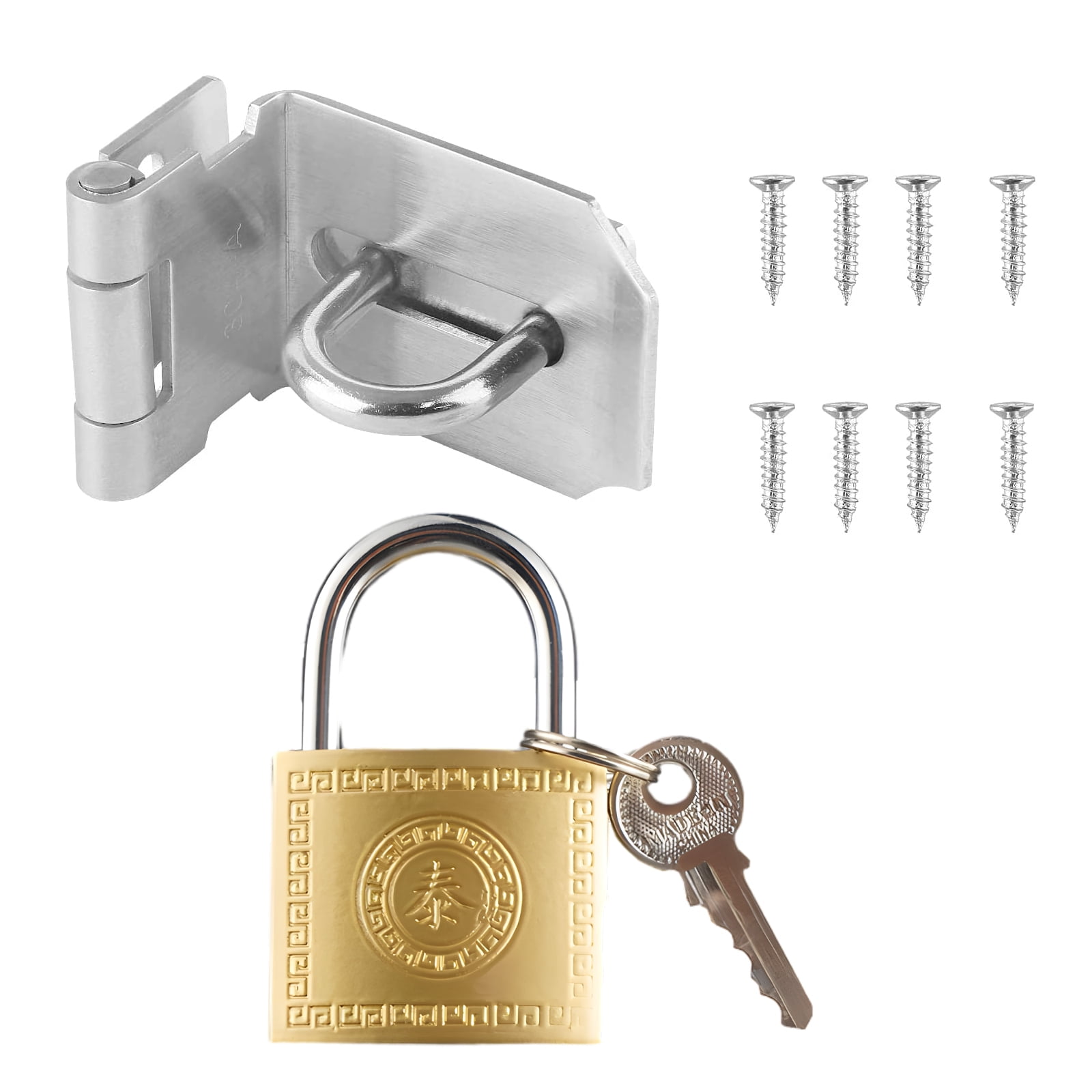 BiJun 4'' Door Hasp Latch 90 Degree, Stainless Steel Safety Right Angle