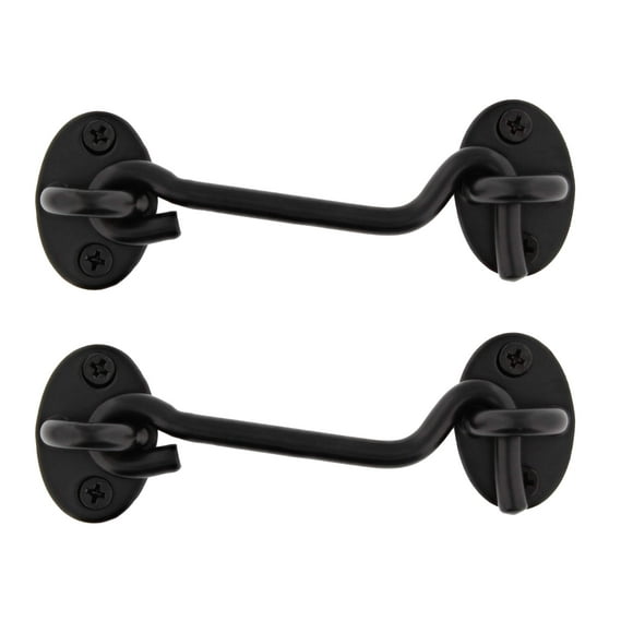 BiJun Privacy Hook and Eyelet Easy Lock, Barn Door Lock Latches - 2-Pack, 4"