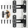 thumbnail image 1 of BiJun 90 Degree Right Angle Lock, Matte Black, Stainless Steel "Barn Door Hardware Kit" 2 Pieces, 1 of 6