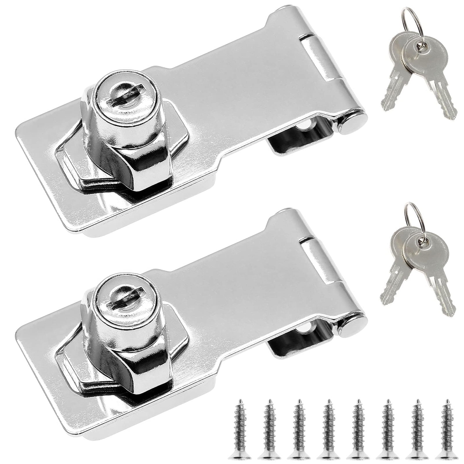 BiJun Padlock Latch Lock 3 " Stainless Steel Hasp Lock Latch Door Lock