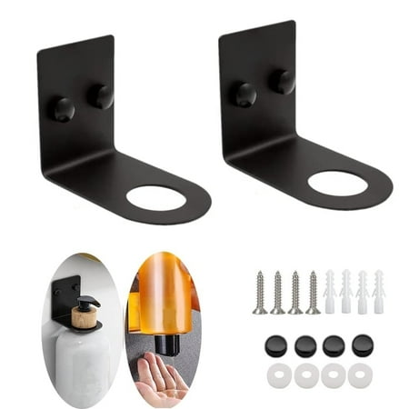 BiJun Soap Bottle Dispenser Holder ,Wall Mounted Pump Hand Stand Wall Mount , Hanging Jar Hanger Rack Shampoo Standing Shelf Storage Holder Lotion Container for Kitchen, Bathroom