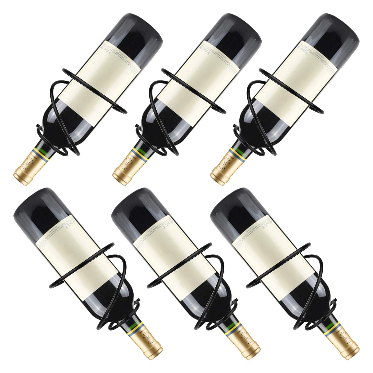 BiJun Wine Wall Holder, Wall Mounted Wine Rack, Metal Wine Bottle