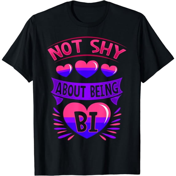 BiSexual Gay Pride Month Funny Not Shy About Being Bi Pride T-Shirt