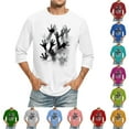 thumbnail image 1 of BiZtdJrK 3/4 Sleeve Halloween T Shirt for Men 3D Print Shirts Round Neck Graphic Tee Tops Big and Tall Casual Streetwear Tshirts for on Walmart White M, 1 of 5