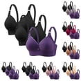 thumbnail image 1 of BiZtdJrK 3 Pack Fashion Bras for Women Ruched Full Coverage Push Up Bralettes Plus Size No Underwire Daily Bra Gray XXL, 1 of 9
