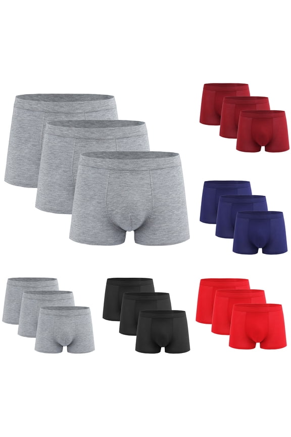 3 Pack Mens Underwear Boxers Big and Tall Comfy Stretch Sport Boxer Briefs Lightweight Summer Underpants Blue XL
