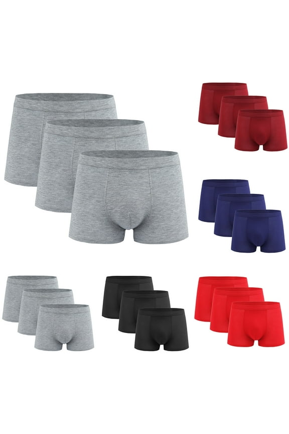 3 Pack Mens Underwear Boxers Big and Tall Comfy Stretch Sport Boxer Briefs Lightweight Summer Underpants Blue XXXXL