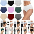 thumbnail image 1 of BiZtdJrK 5 Pack Women's Underwear Soft Seamless Briefs Ladies Comfort Underpants Solid Color Cotton Panties, Multicolor, M, 1 of 3