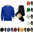 thumbnail image 1 of BiZtdJrK 50% Percent off Sales Today Mens Sweatsuits Sherpa Lined 2 Piece Sweatshirts Set Solid Color Fleece Pullover Tops and Elastic Bottom Jogger Pants Thermal Athletic Tracksuits Blue XL, 1 of 3