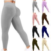BiZtdJrK Womens Scrunch Butt Lifting Leggings Stretch High Waist Tummy Control Workout Yoga Pants Solid Casual Tight Bottoms Trousers Army Green S