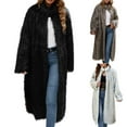 thumbnail image 1 of BiZtdJrK 90 Percent Off Clearance Sale Women Long Sherpa Coat - Fuzzy Faux Fur Long Sleeve Trench Jackets Winter Fleece Open Front Cardigan Coats 2024 Black S, 1 of 8