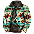 thumbnail image 1 of BiZtdJrK Aztec Western Jackets for Men Casual Zipper Long Sleeve Winter Warm Jacket Coats Vintage Print Soft Comfy Jackets Coat Sales For Today On Walmart Mint Green XXL, 1 of 5