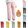thumbnail image 1 of BiZtdJrK Baggy Cinch Bottom Joggers Pants for Women Plus Size Drawstring Sweatpants Fleece Lined Warm Sweat Pants Solid Casual Trousers with Pockets, Todays Daily Sales Red XXL, 1 of 7