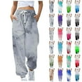 thumbnail image 1 of BiZtdJrK Baggy Cinch Bottom Pants for Women Casual Drawstring Sweatpants Fashion Gradient Print Joggers Pants with Pockets 2025 Fall Clothes Today's Sales Red S, 1 of 6