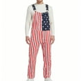 thumbnail image 1 of BiZtdJrK Bib Overalls for Men and Women American Flag Graphic Patriotic Denim Jumpsuits Unisex Adjustable Straps Onesies Pants Jeans with Pockets, Red, XXL, 1 of 7