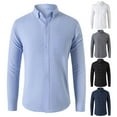 thumbnail image 1 of BiZtdJrK Big and Tall Dress Shirts for Men Long Sleeve Button Down Blouse Tops Solid Color Casual Business Lapel T Shirts Wedding Outfits Daily Sales of the Day Gray M, 1 of 8